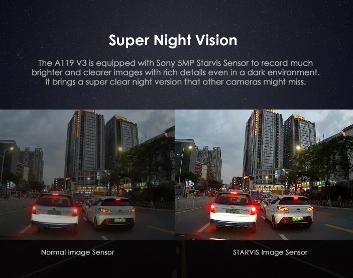 1600P Car Dash Camera with Super Night Vision and Parking Mode