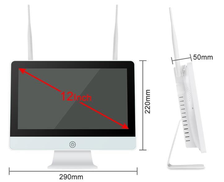 8CH outdoor Security System with 12-inch LCD Monitor