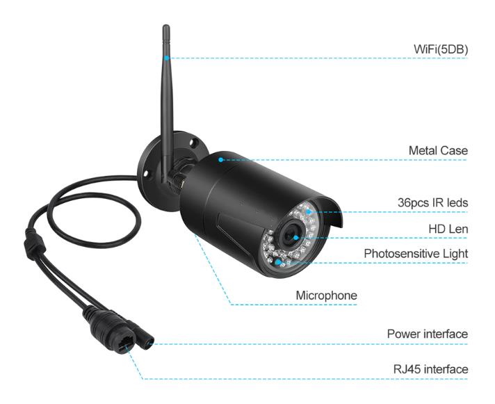 8CH outdoor Security System with Recorder and 12-inch LCD Monitor