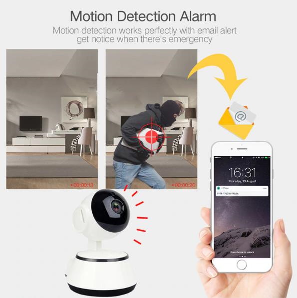 Night Vision Auto Tracking indoor Security Camera